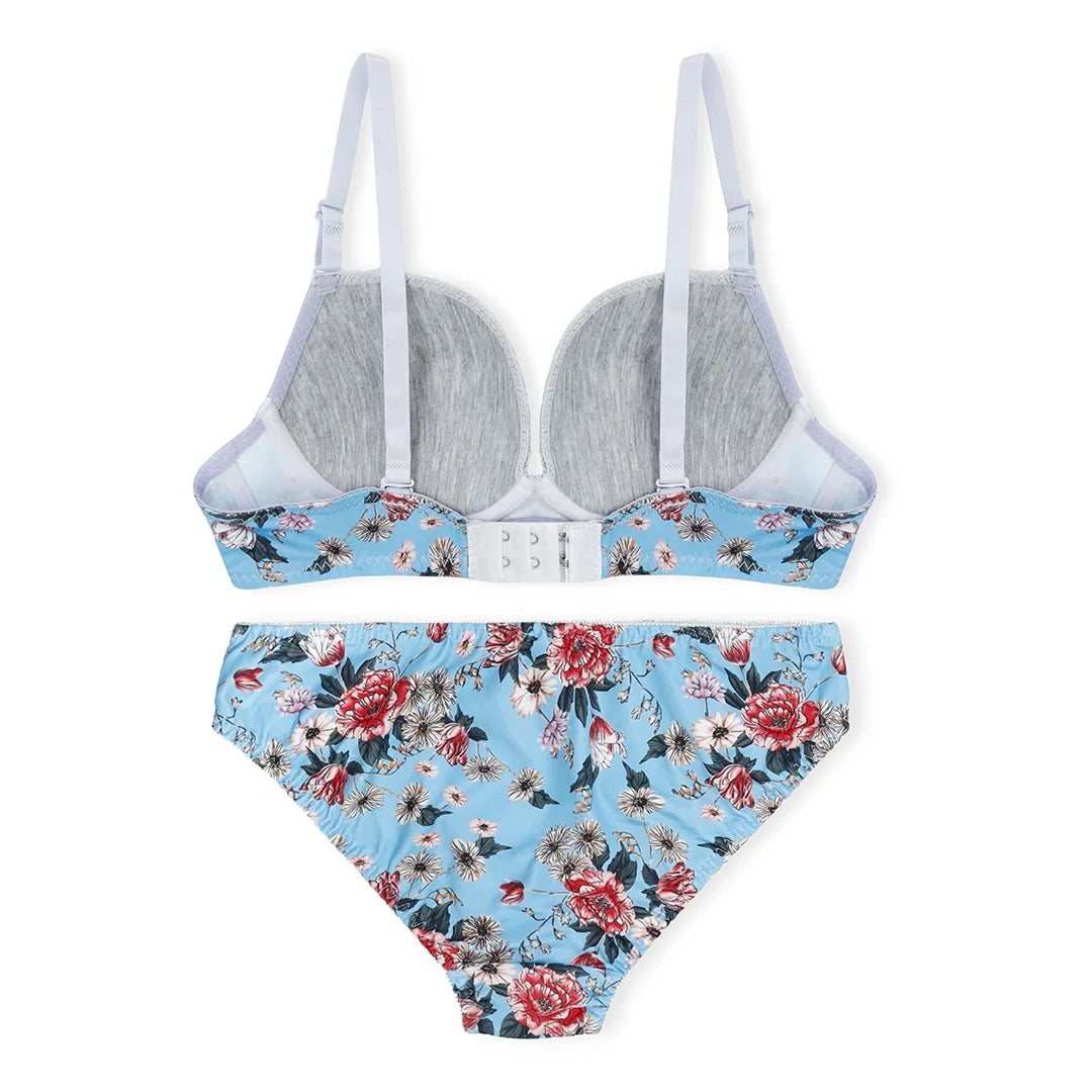 Silk Secret Della Floral Padded Bra and Panty Set