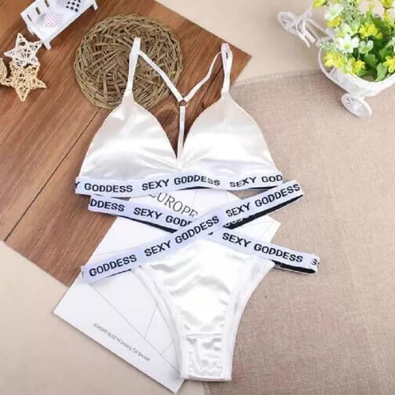 Silk Secret Brief Bralette Bikini Set white color top quality b ra price in pakistan