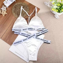 Silk Secret Brief Bralette Bikini Set white color top quality b ra price in pakistan