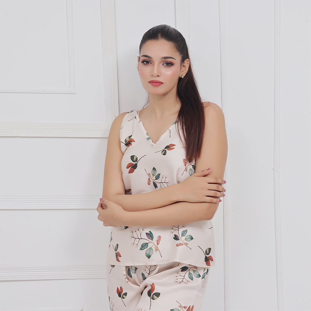 Silk Secret Spice Ceder Strap Jumpsuit Printed Floral Ash