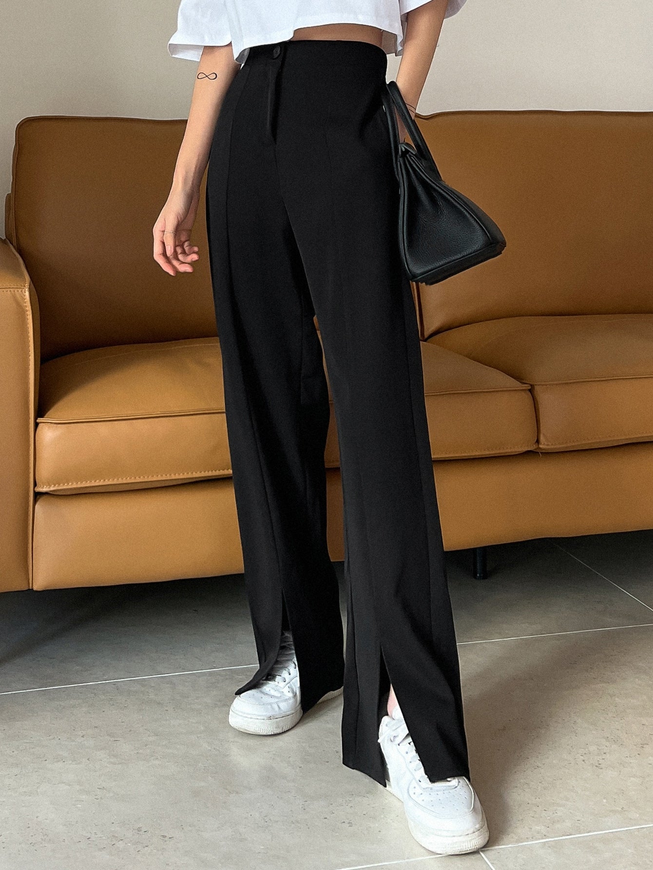 SHEIN DAZY Split Hem Suit Pants