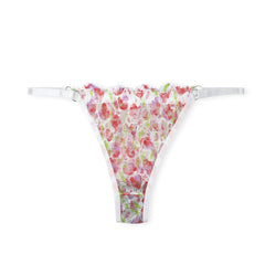 Silk Secret Thong Panty - Floral Sheer