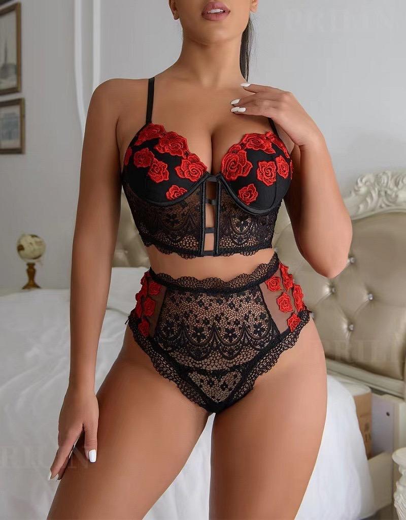 Silk Secret Garter Set - Ember Rose
