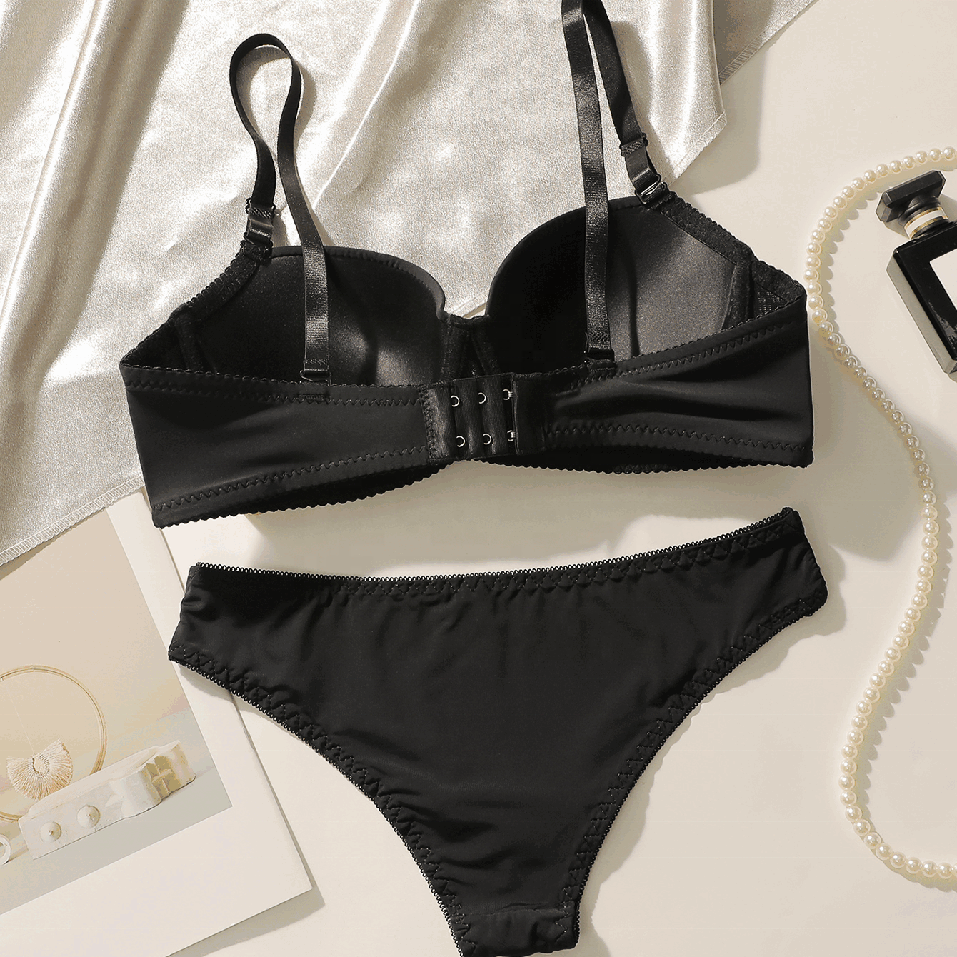 Silk Secret Bra Set -  Midnight Matte