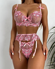 Silk Secret Garter Set - Blush Blossom