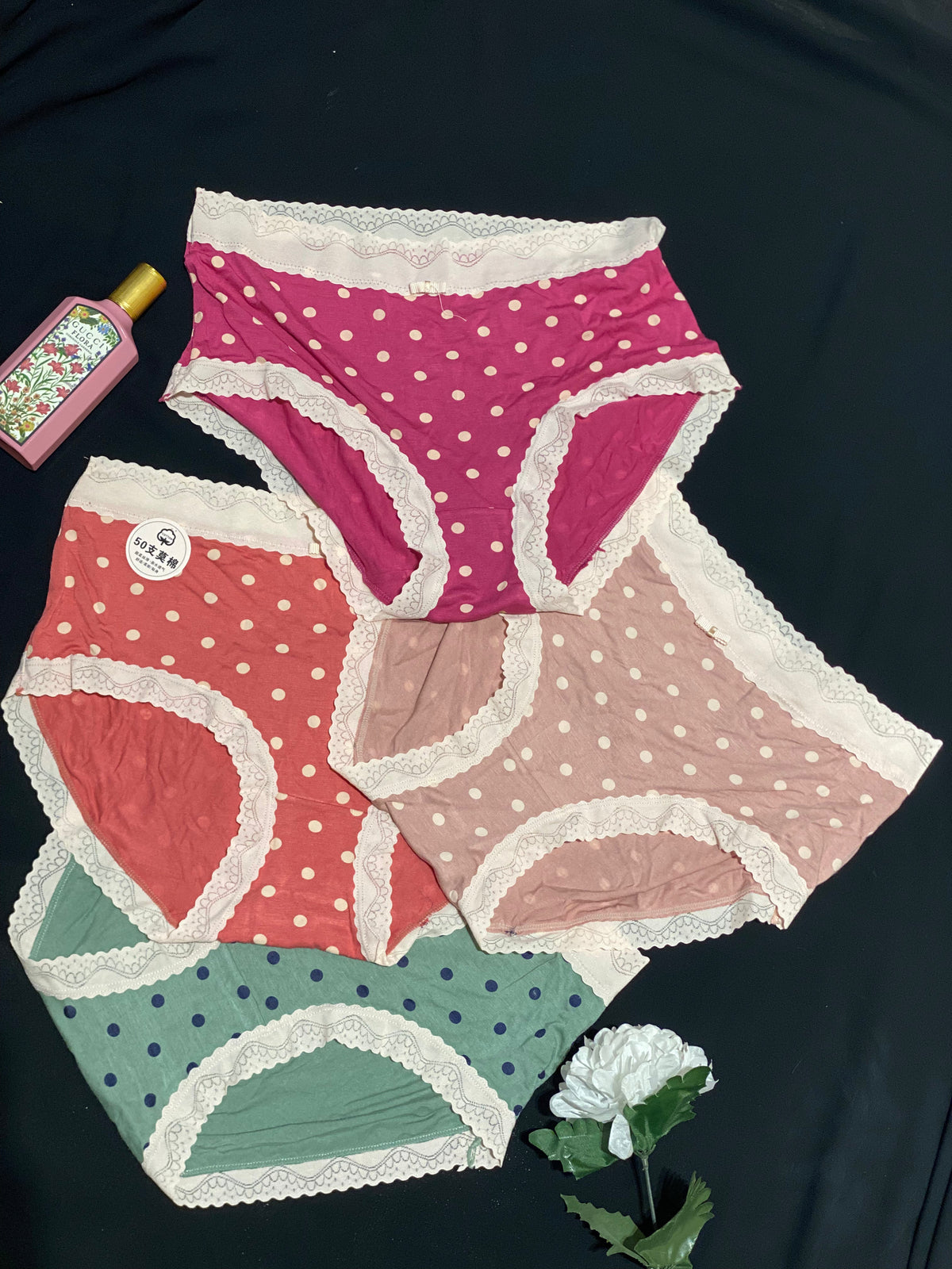 Silk Secret Polka Dots Plus Size Extra Stretchable Brief Cotton Panty