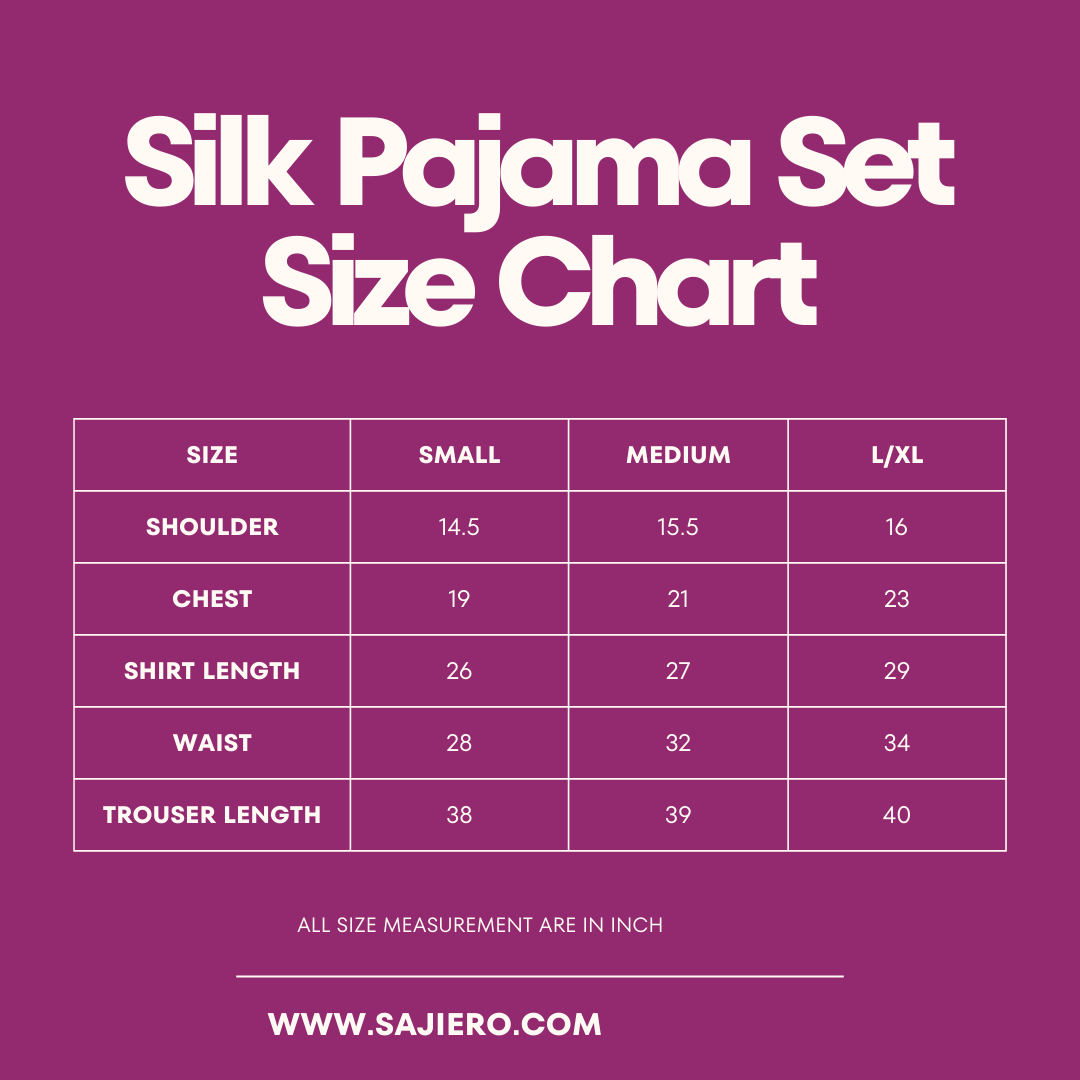 Silk Secret Silk Pajama Suit  with Scrunchie - Dark Fleur