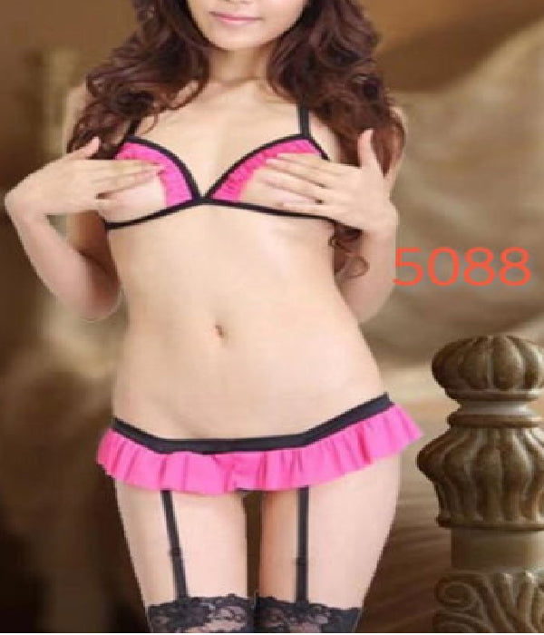 Silk Secret BABY DOLL OPEN CUP FANCY BRA & PANTY SET