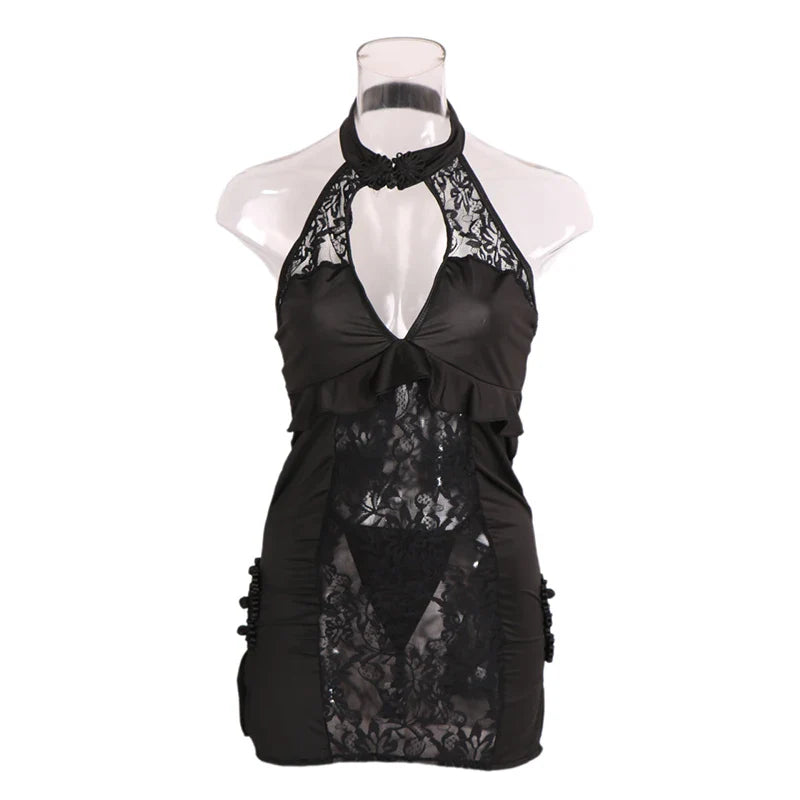 Silk Secret Collar Open Neck Sexy Mesh Lingerie