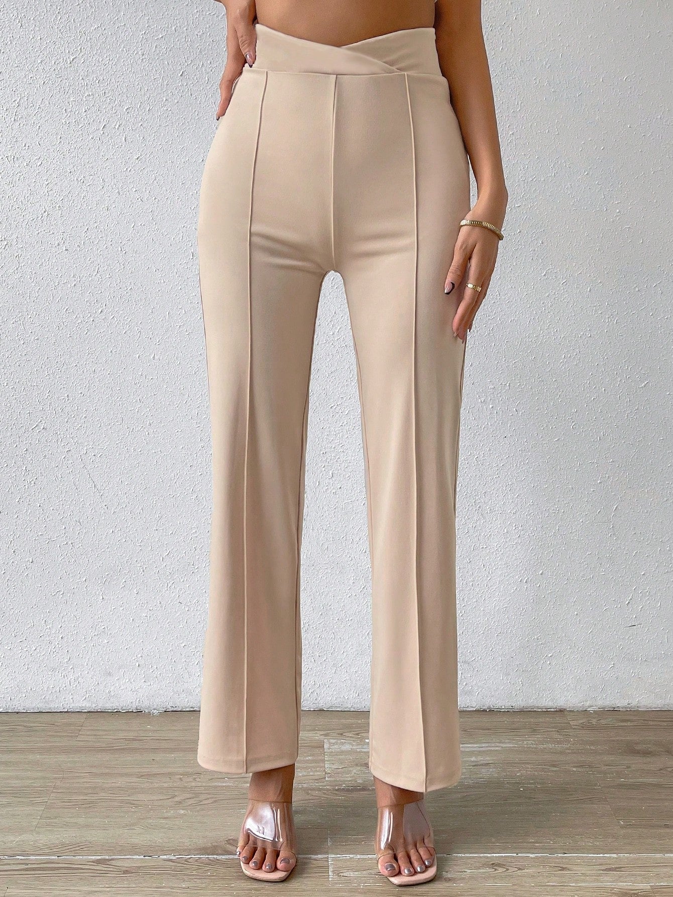 SHEIN Priv̩ Solid Flare Leg Pants