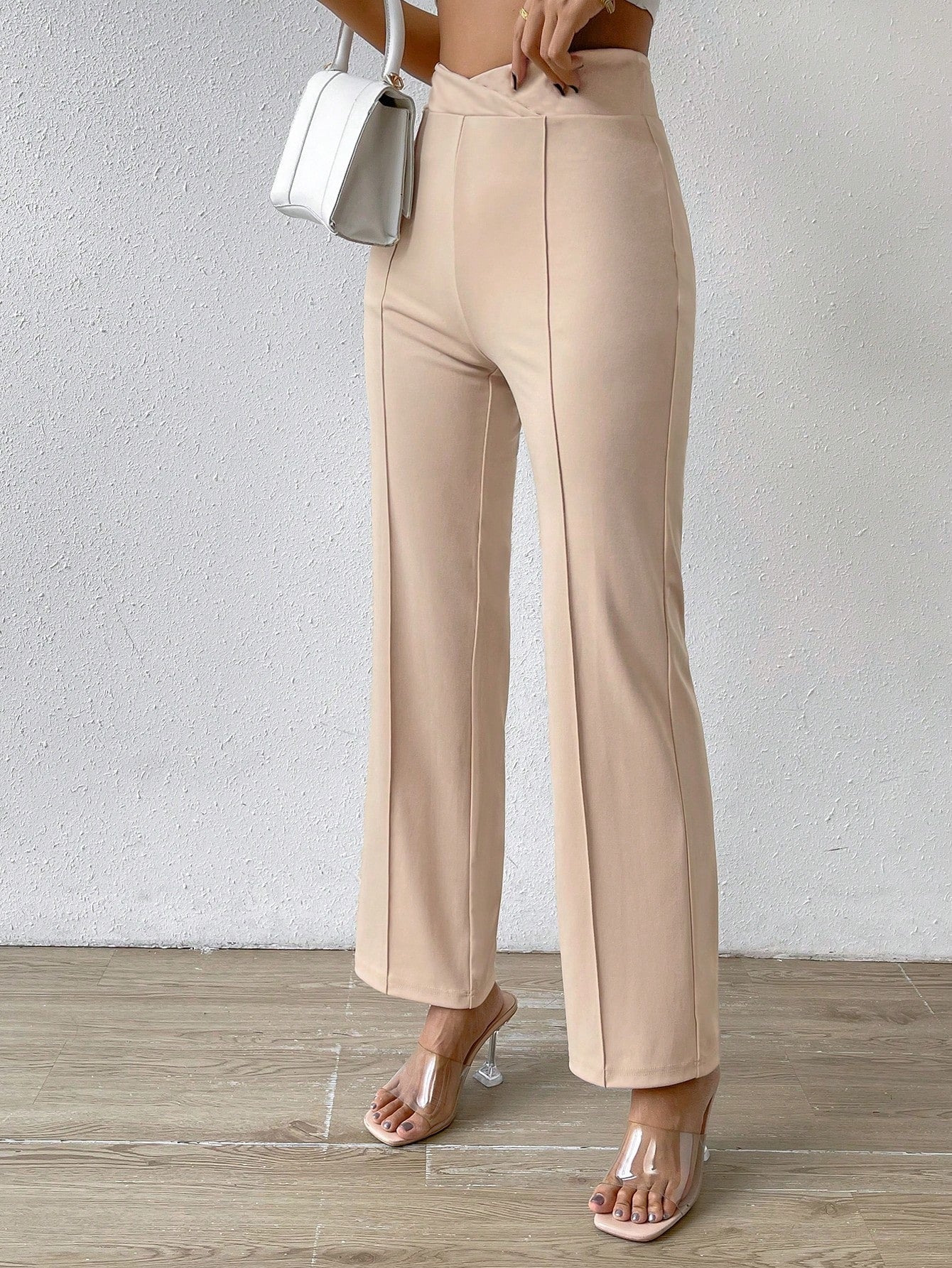 SHEIN Priv̩ Solid Flare Leg Pants