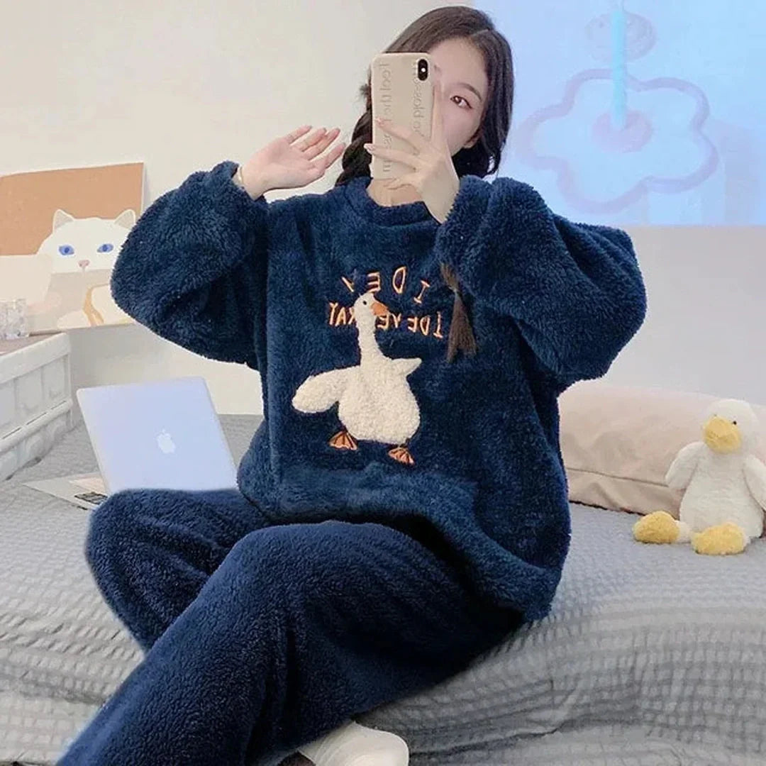 Silk Secret Duck Fleece Pajama Suit