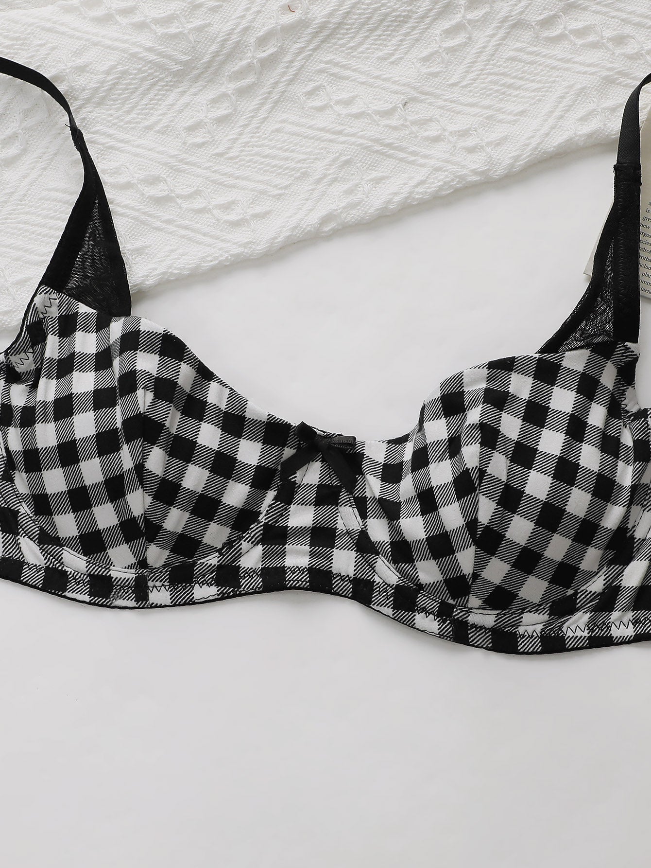 Plaid Check Non Padded Bra and Panty Set