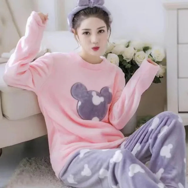 Silk Secret Pink Teddie Fleece Pajama Suit