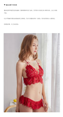 Silk Secret Cyrus floral style bikini set Maroon