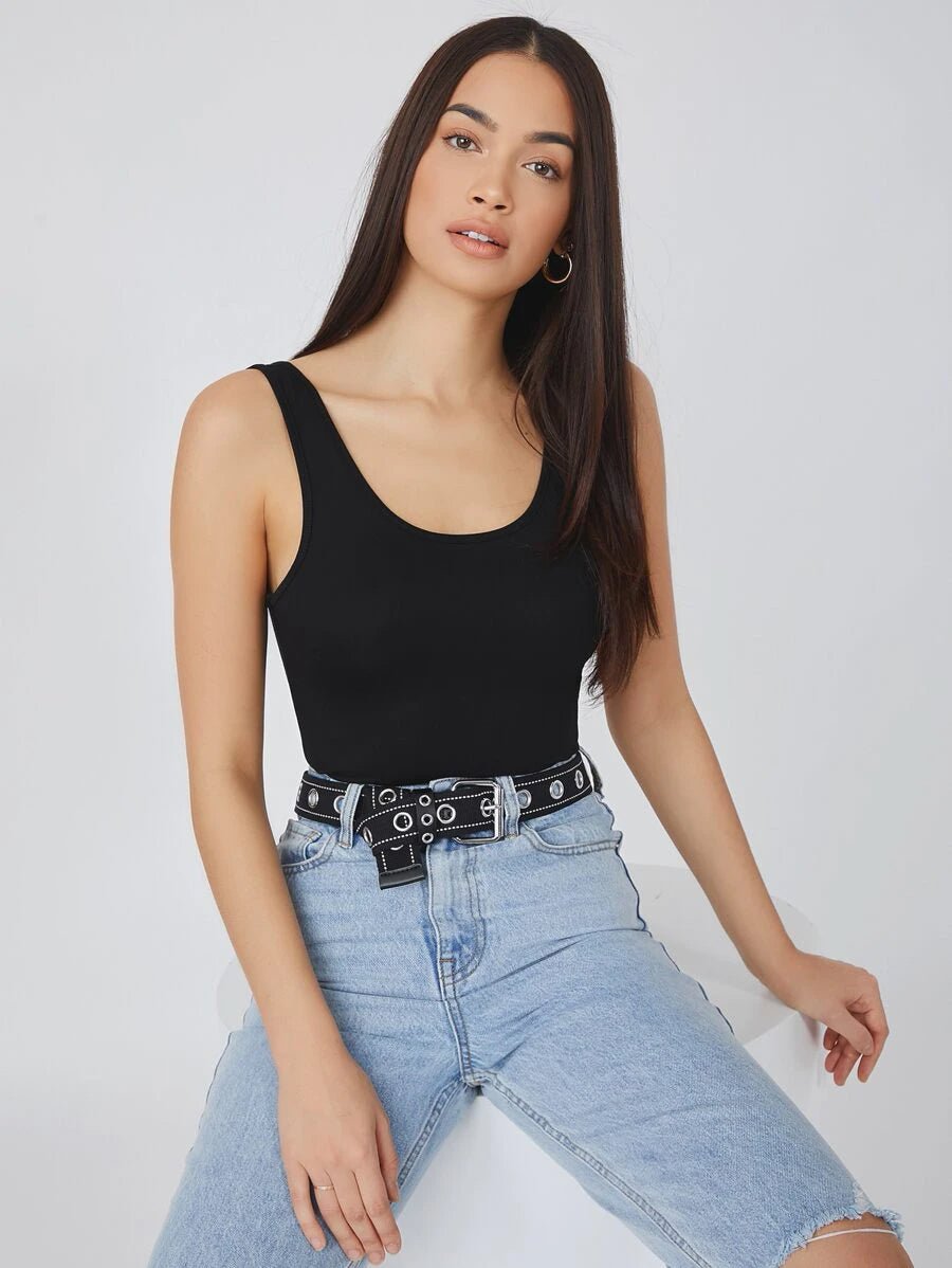 Shein Basics Scoop Neck Solid Tank Top