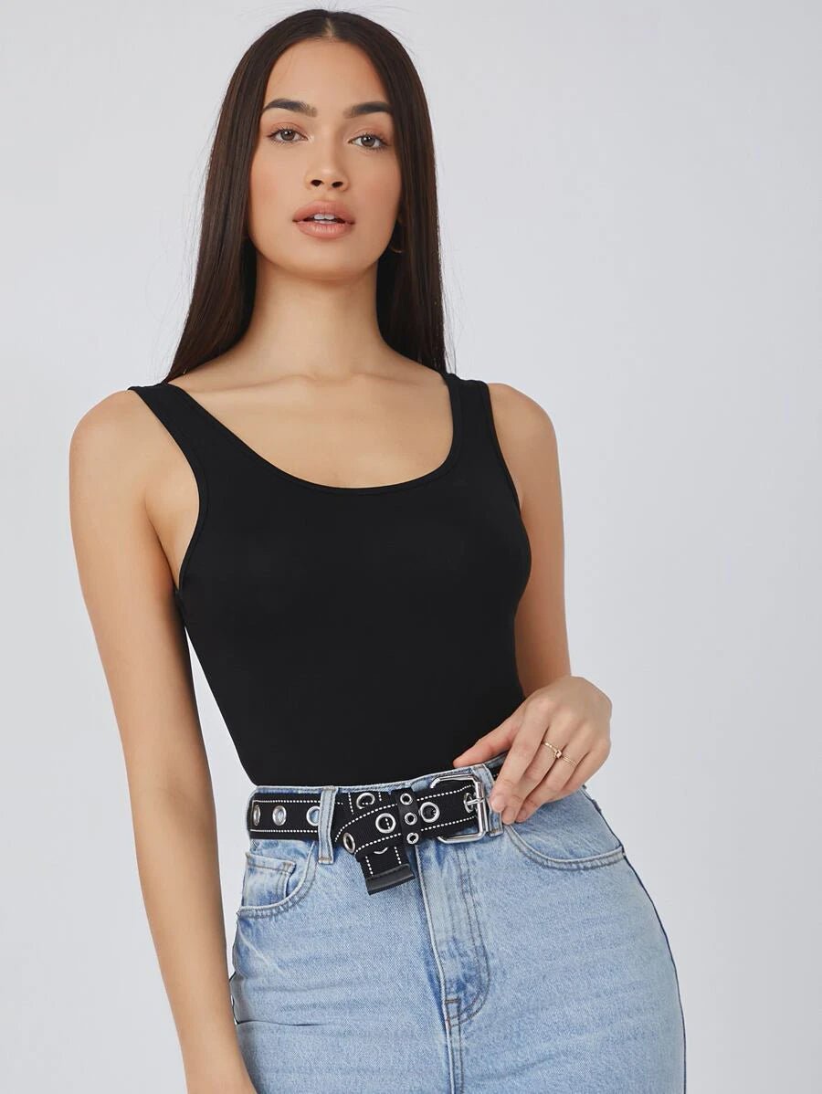 Shein Basics Scoop Neck Solid Tank Top