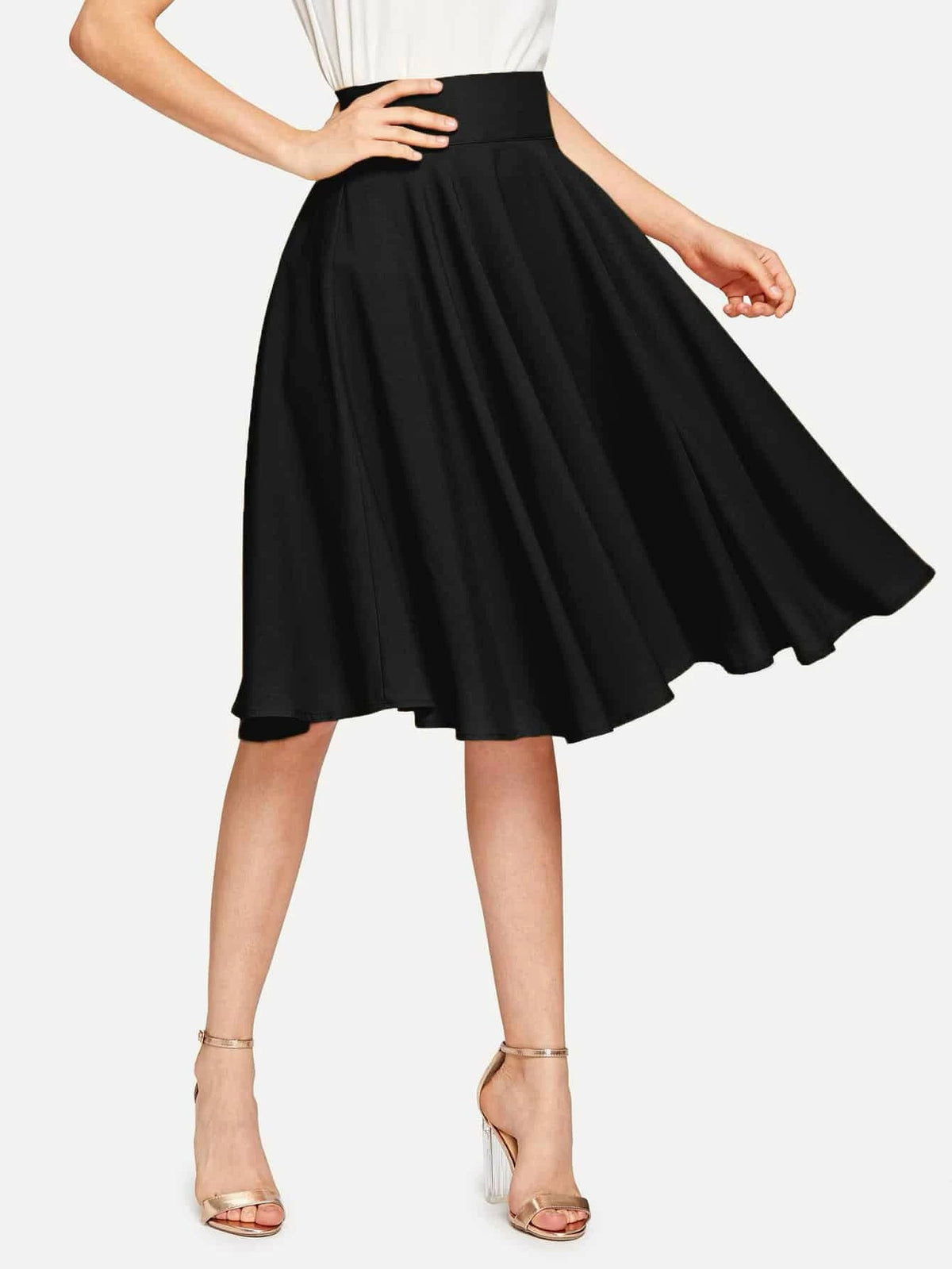 Shein High Rise Wide Waistband Circle Skirt