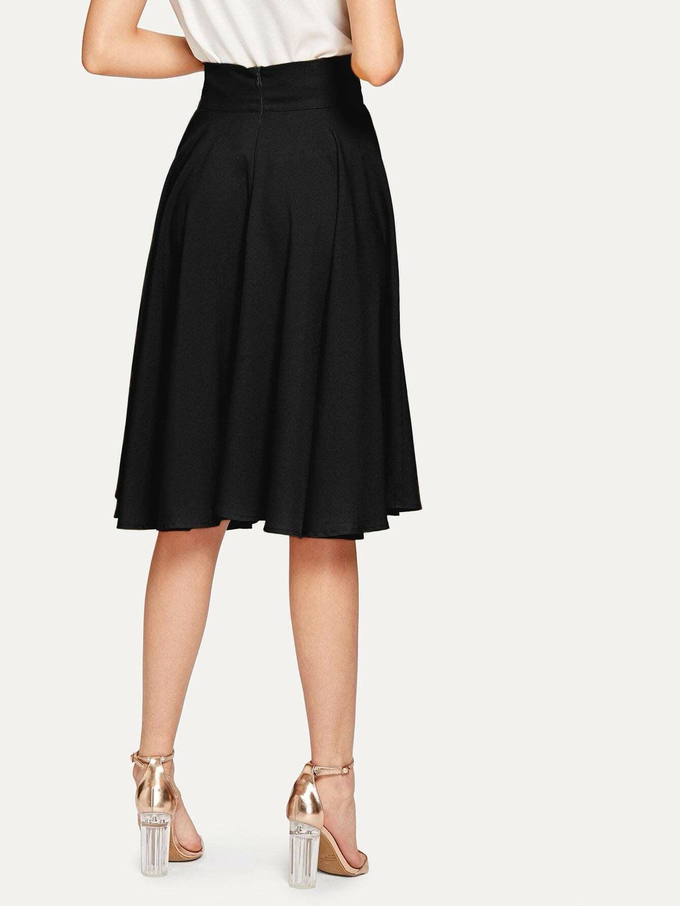 Shein High Rise Wide Waistband Circle Skirt