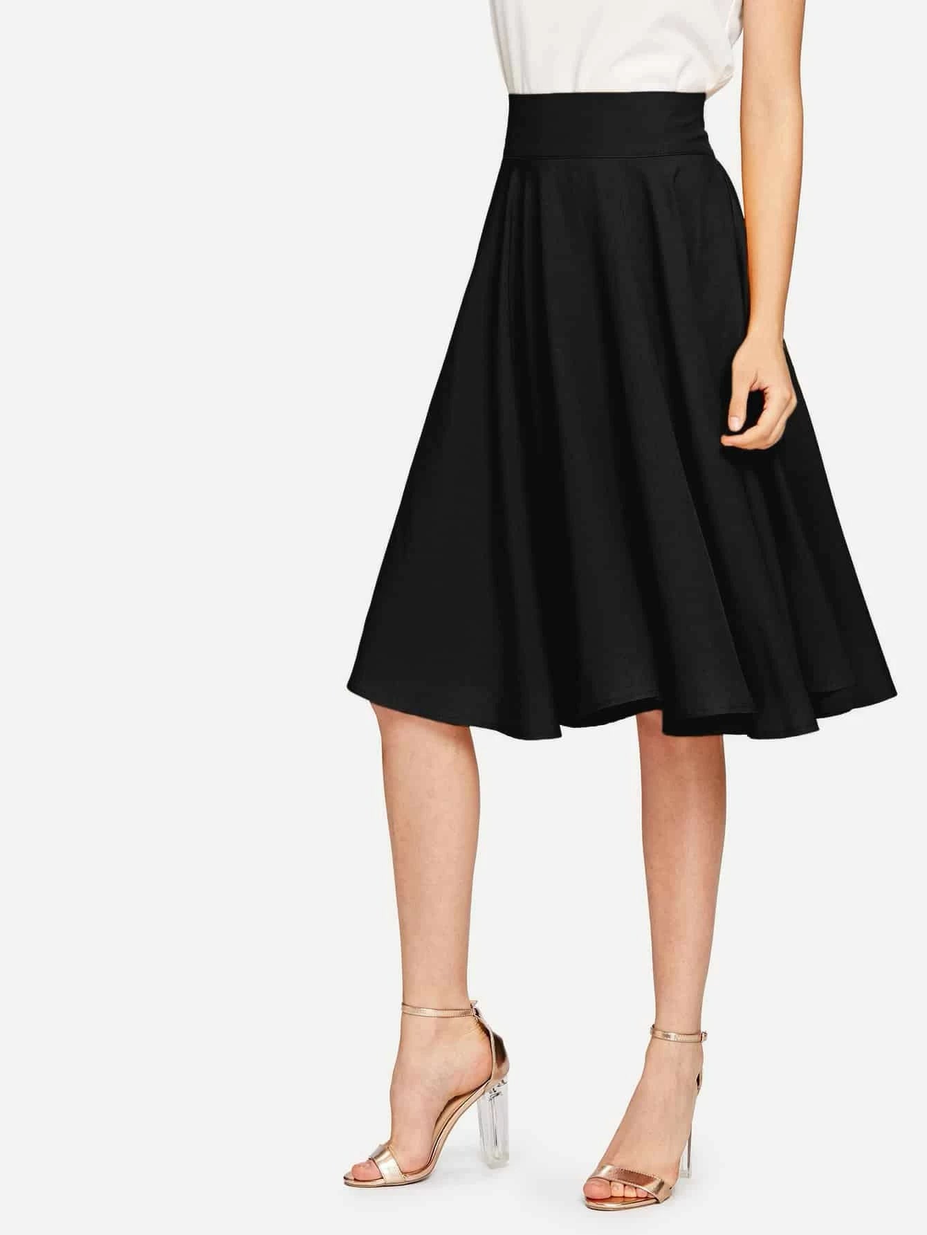 Shein High Rise Wide Waistband Circle Skirt