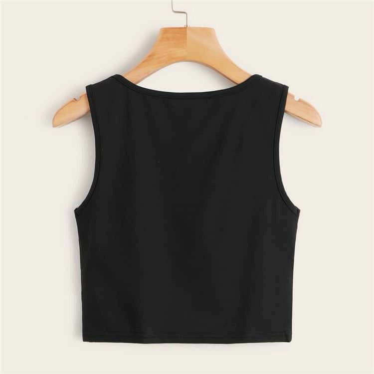 Shein Ribbed Form-Fitting Cropped Tank Top