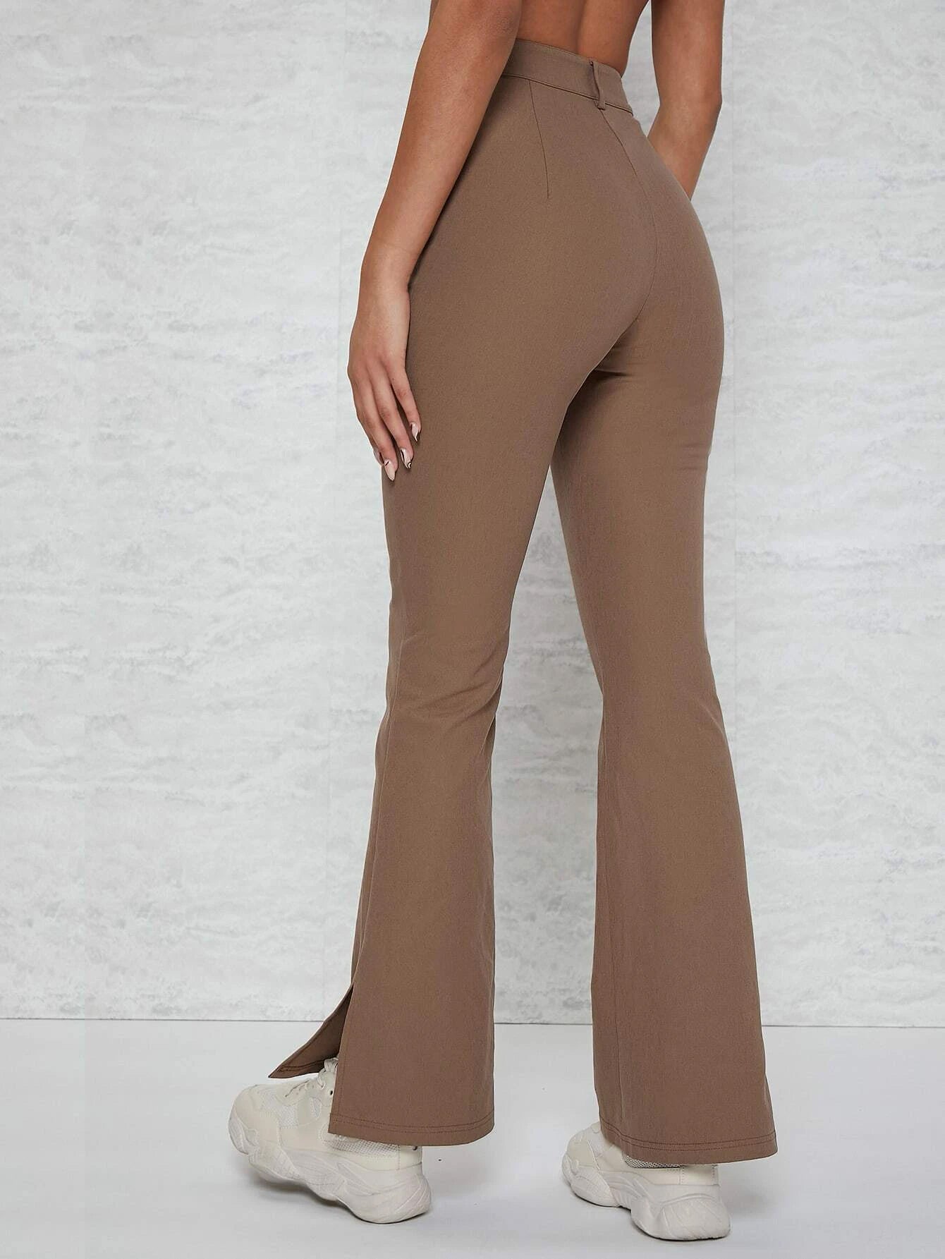 Shein Slit Hem Flare Leg Pants