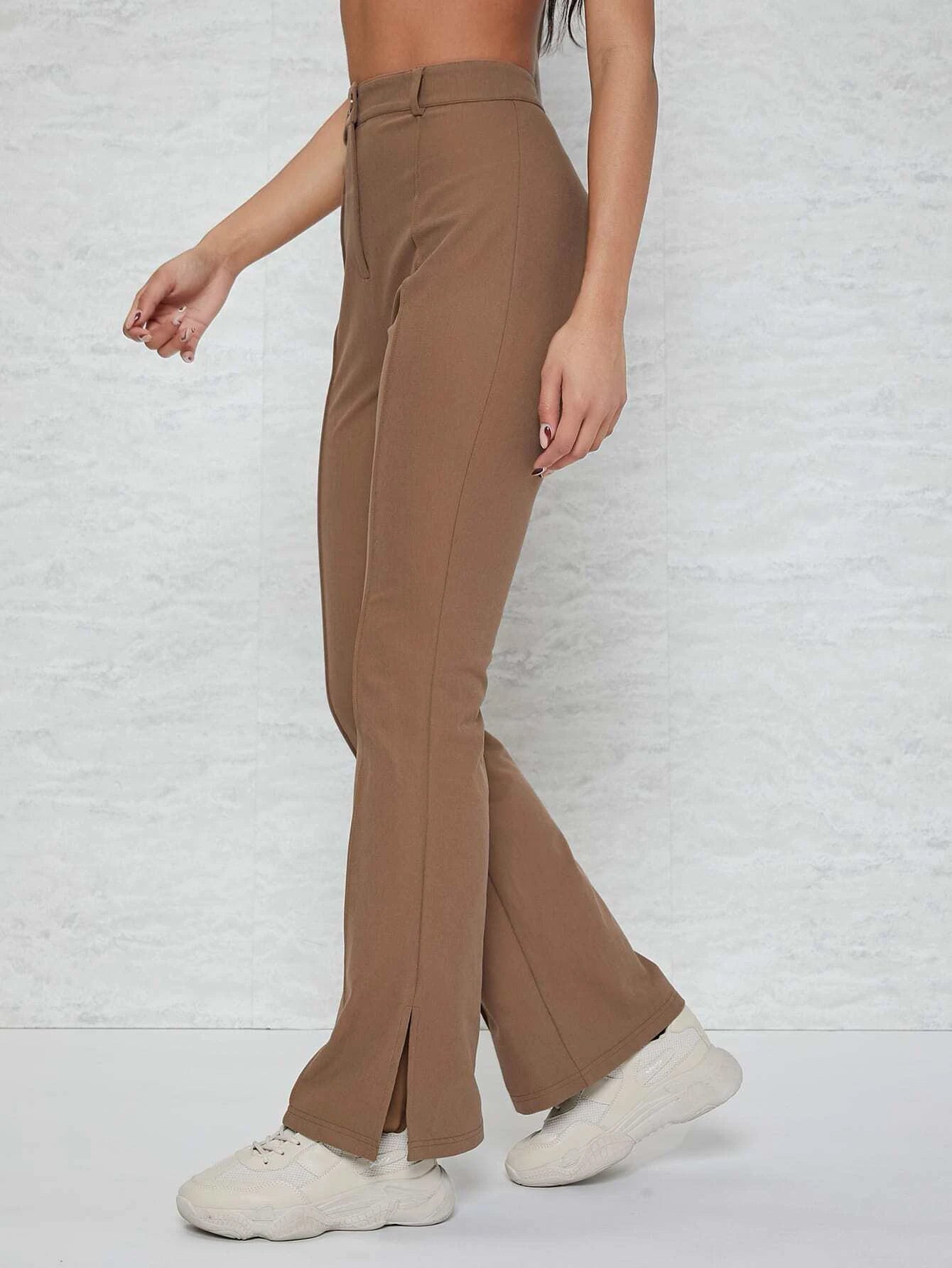 Shein Slit Hem Flare Leg Pants