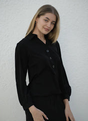 Solid Black V Neck Co-ord