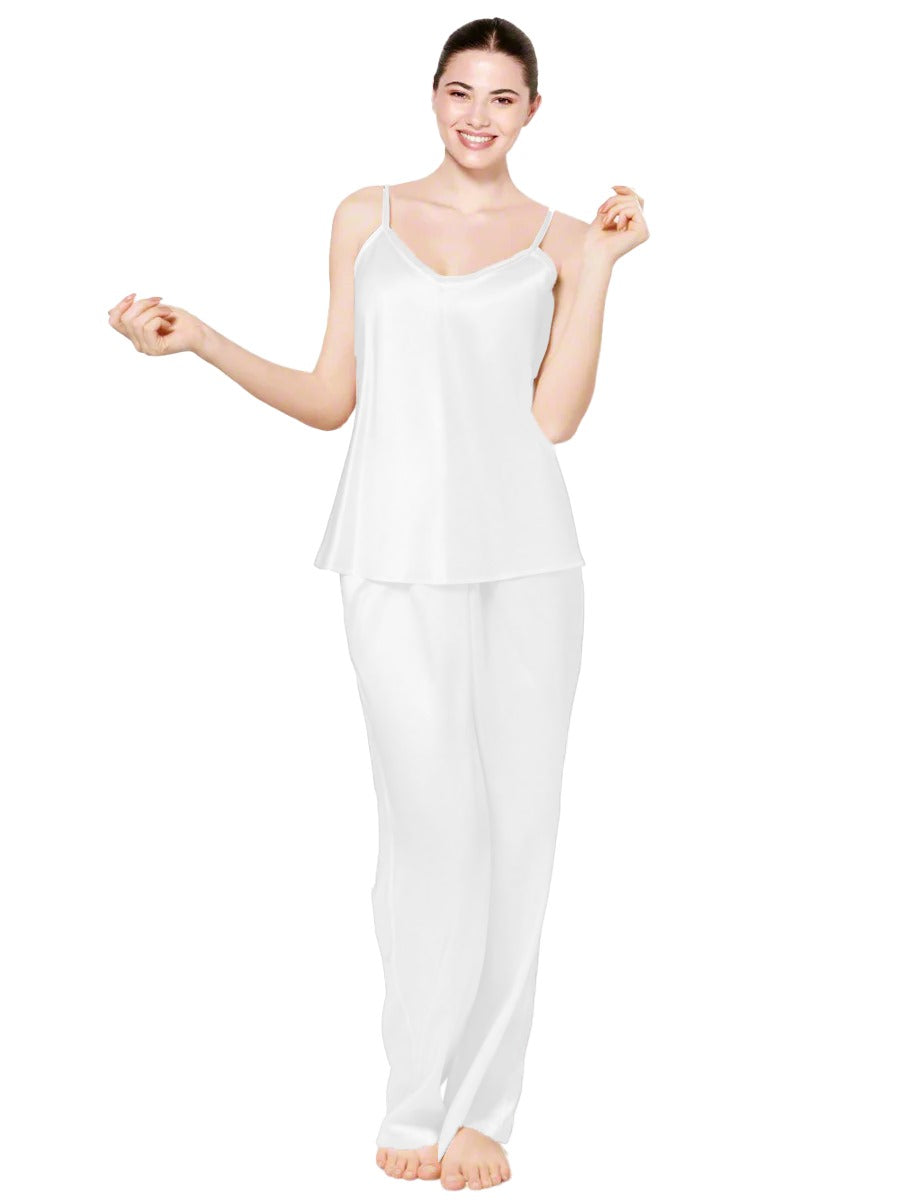 Silk Secret Spice Ceder Strap Jumpsuit white color silk jumpsuit for women summers jumpsuit