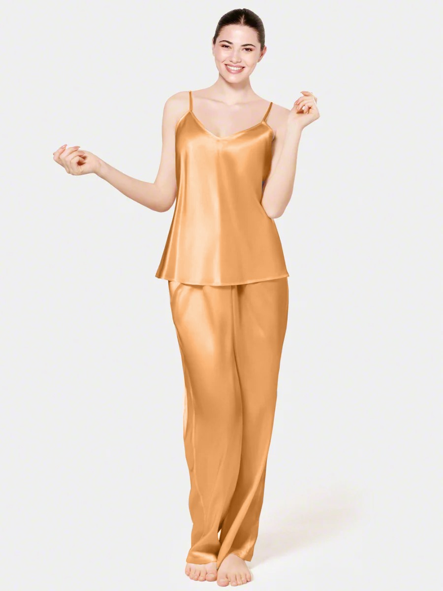 Silk Secret Spice Ceder Strap Jumpsuit yellow color silk jumpsuit for women summers jumpsuit best nightwear in summers for ladies price in pakistan