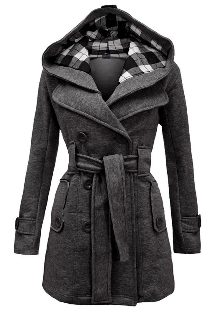 Silk Secret Fleece Double Breasted Waist Belt Long Coat