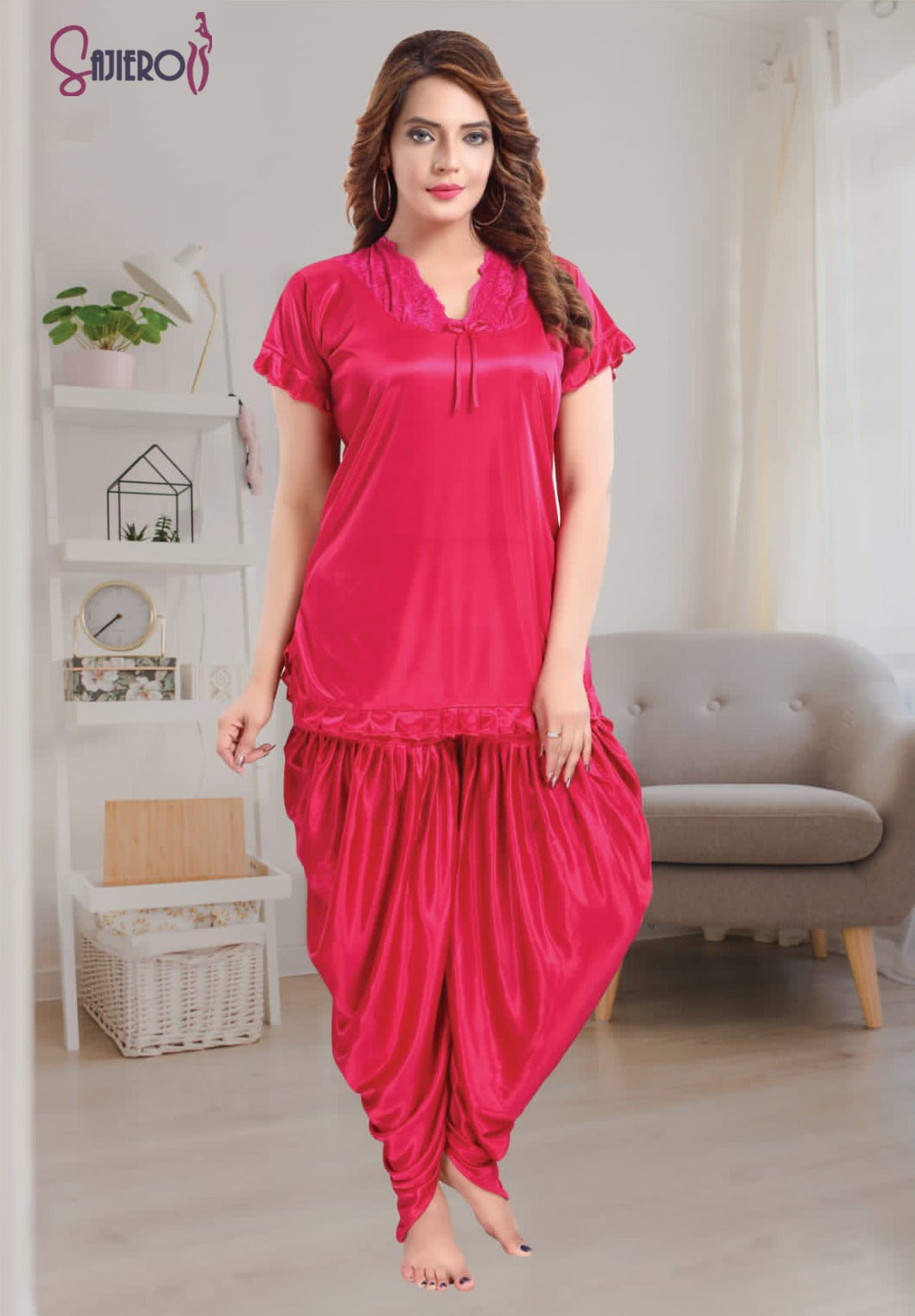 Patiala 100% Silk Pajama Suit