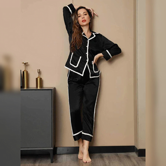 Buy Elegant Silk Pajamas Set in Pakistan