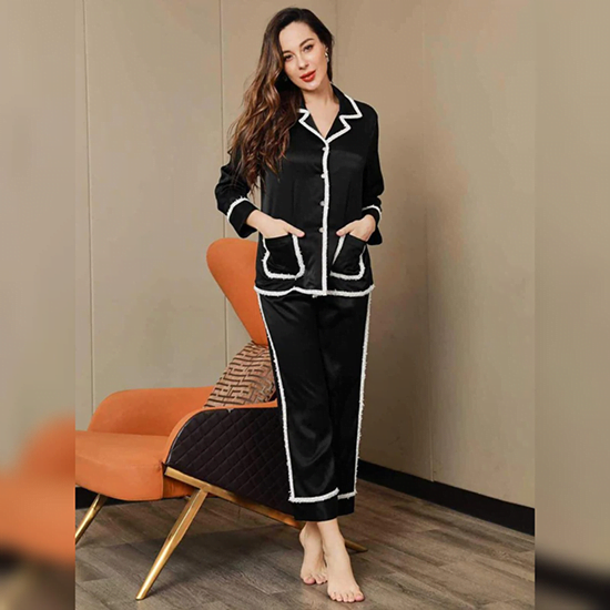 Buy Elegant Silk Pajamas Set in Pakistan