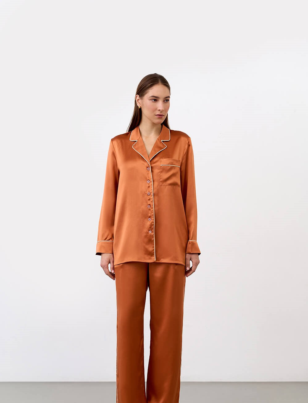 Pearl Pajama Suit With Scrunchie for Women