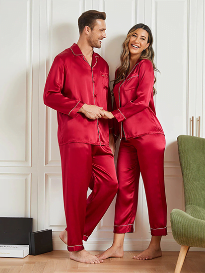 Buy Couple Silk Long Pajama Sets in Pakistan