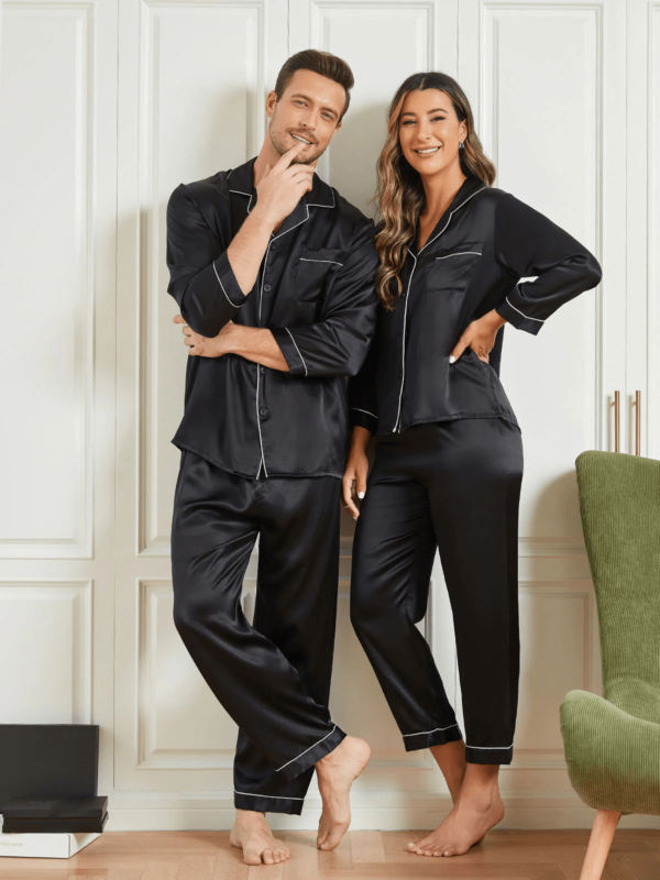 Buy Couple Silk Long Pajama Sets in Pakistan