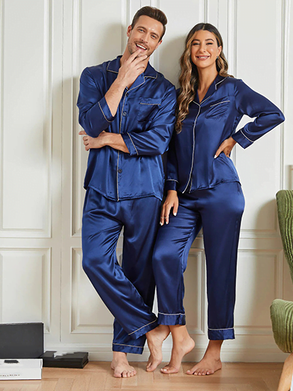 Buy Couple Silk Long Pajama Sets in Pakistan