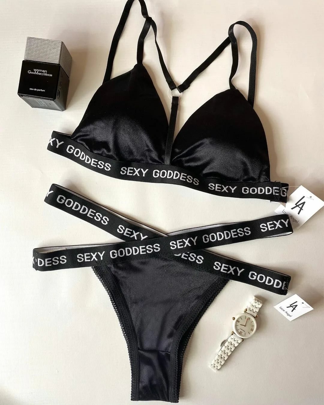 Silk Secret Brief Bralette Bikini Set black color top quality b ra price in pakistan