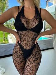 Silk Secret Jaguar Pattern Full Body Transparent Stocking