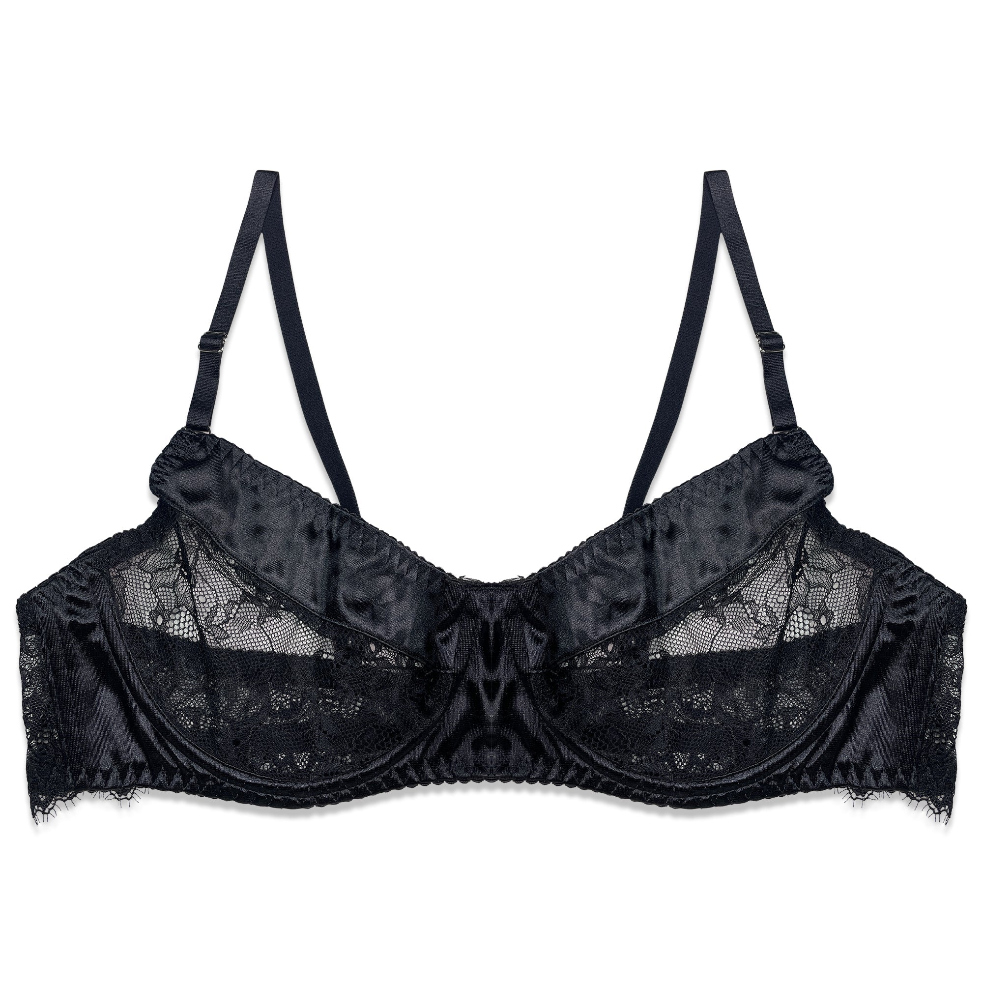 Silk Secret Bra Set - Noir Fleur