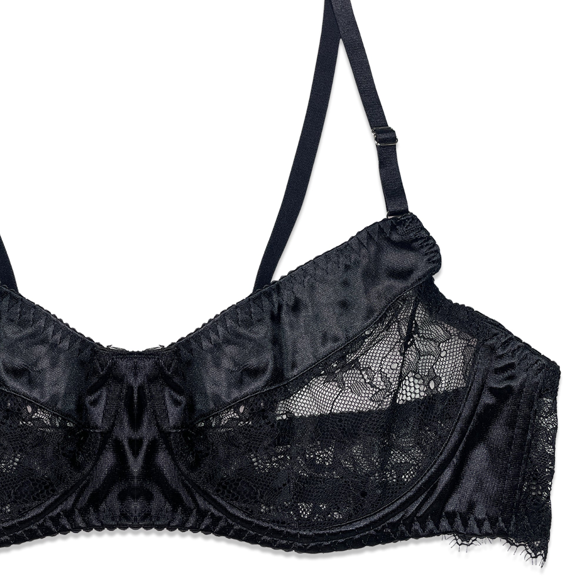 Silk Secret Bra Set - Noir Fleur