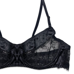 Silk Secret Bra Set - Noir Fleur