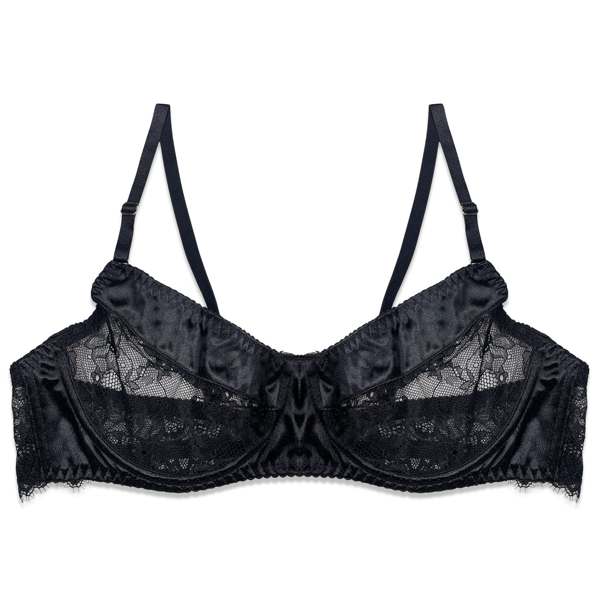Silk Secret Bra Set - Noir Fleur