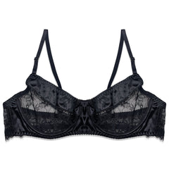 Silk Secret Bra Set - Noir Fleur