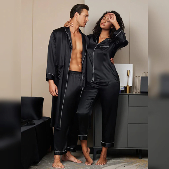 Buy Silk Couple Set – Men’s Robe+Pants & Women’s Pajama Set in Pakistan