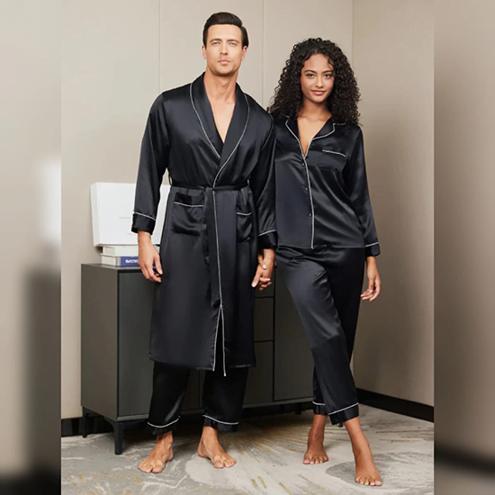 Buy Silk Couple Set – Men’s Robe+Pants & Women’s Pajama Set in Pakistan