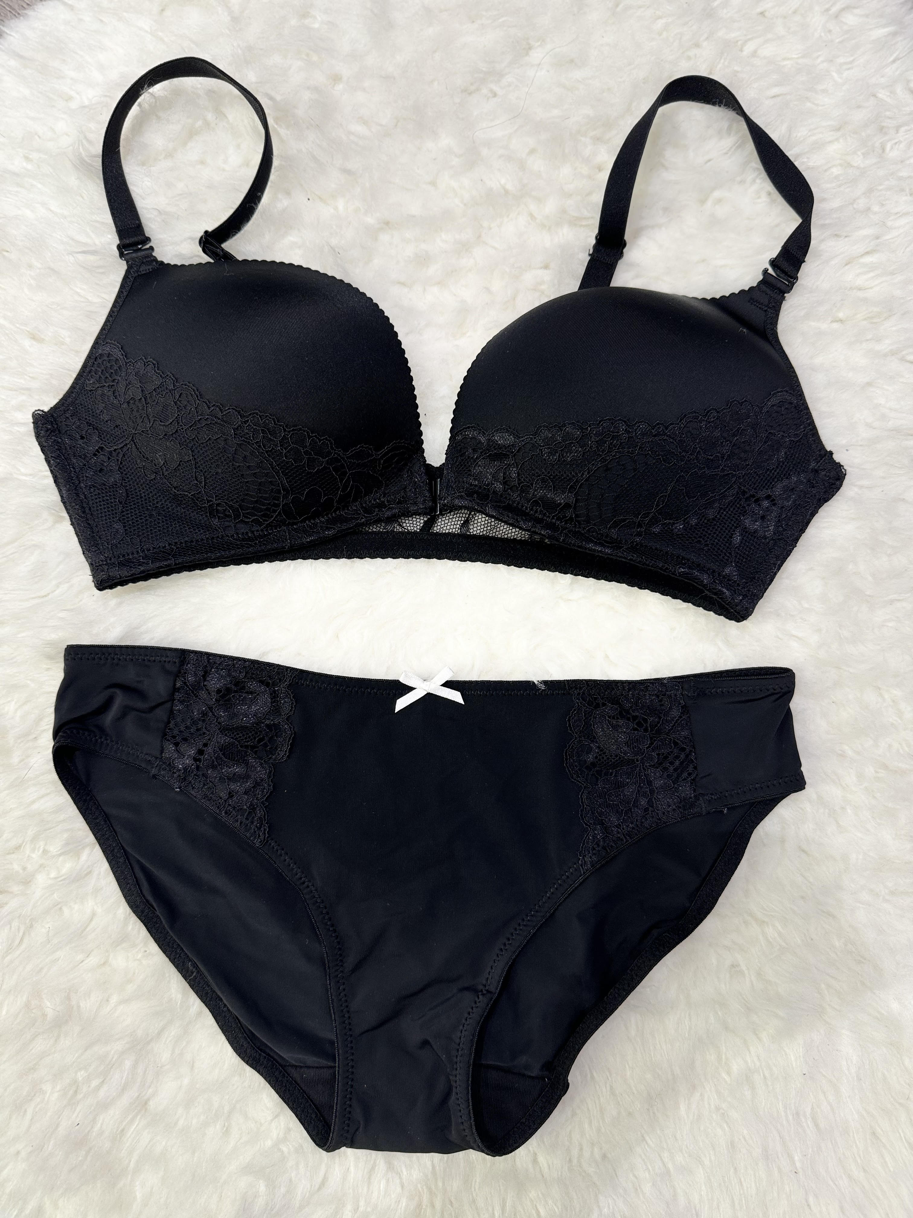 Silk Secret Front Open Padded Bra and Panty Set