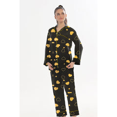 Silk Secret Linen Pajama Suit with Scrunchie - Royal Dusk